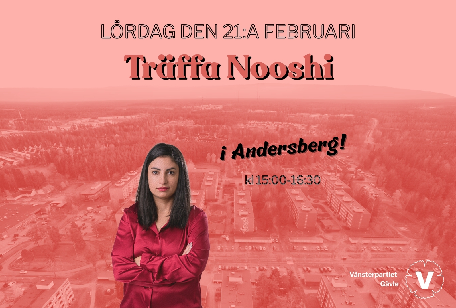 Lördag den 21:a februari Träffa Nooshi i Anderberg! Kl 15:00-16:30